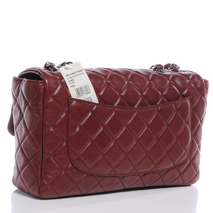 Chanel Lambskin Jumbo Single Flap Dark Red 3 of 8
