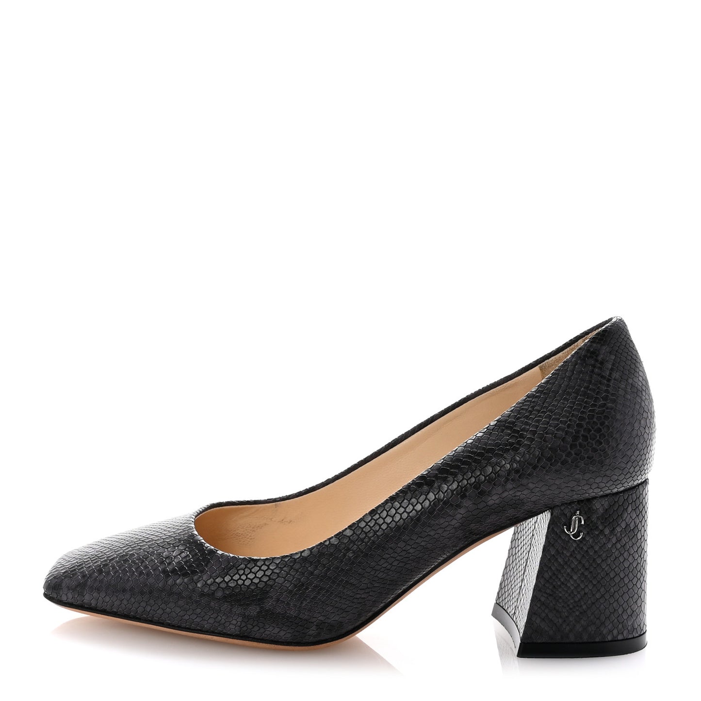Calfskin Snakeskin Embossed Dianne Pump 35.5 Black