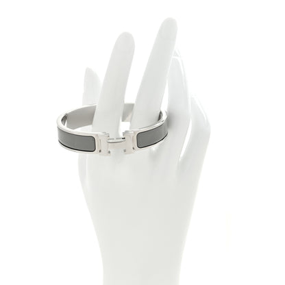 Hermes Enamel Narrow Clic Clac H Bracelet PM Gris Macadam 2 of 5