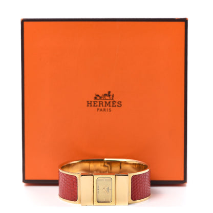 Hermes Stainless Steel Lizard 19mm Loquet Quartz Watch Rouge 5 of 5