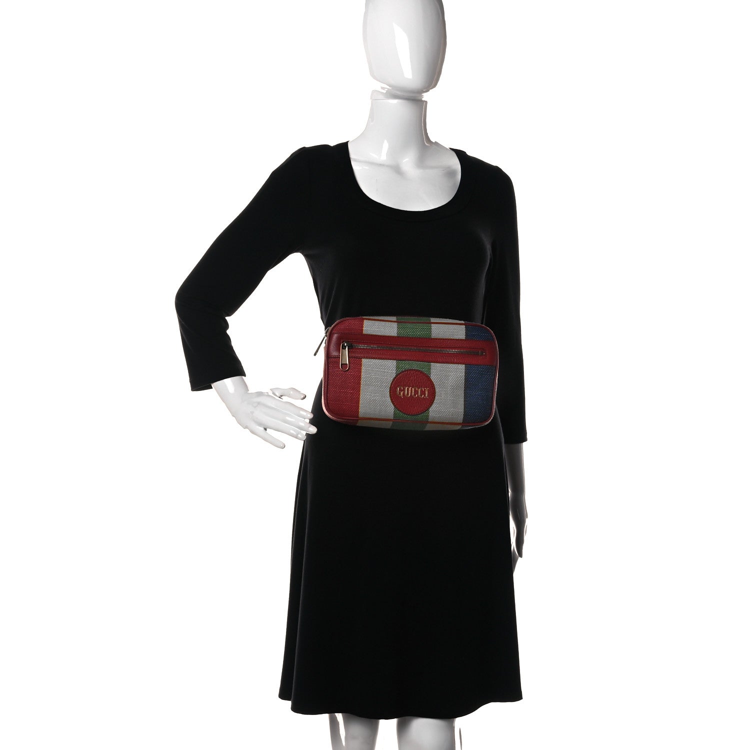 Gucci Canvas Marley Stripe Script Logo Gucci 80 Belt Bag Multicolor 2 of 12