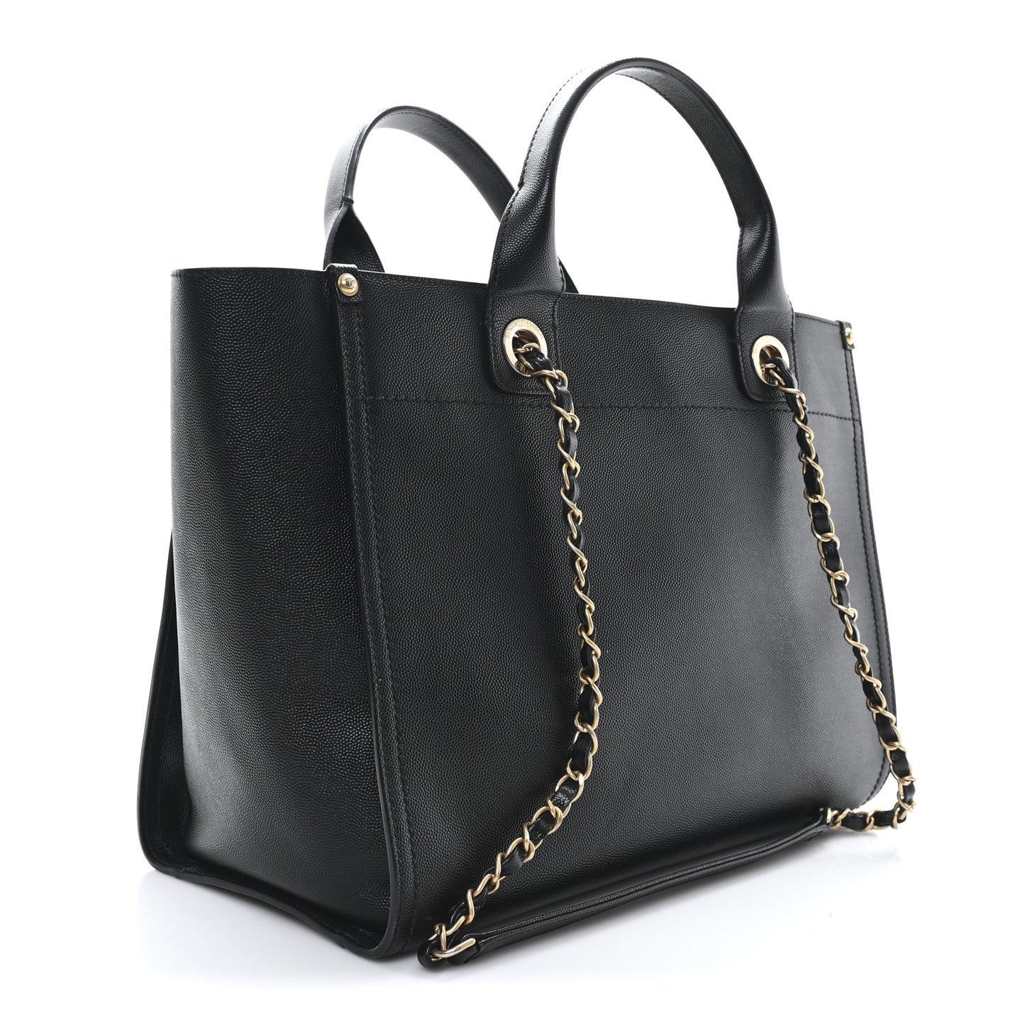 Caviar Small Studded Deauville Tote Black