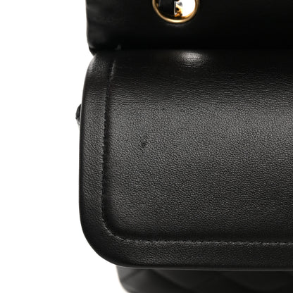 Chanel Lambskin Quilted Medium Double Flap Black 11 of 14