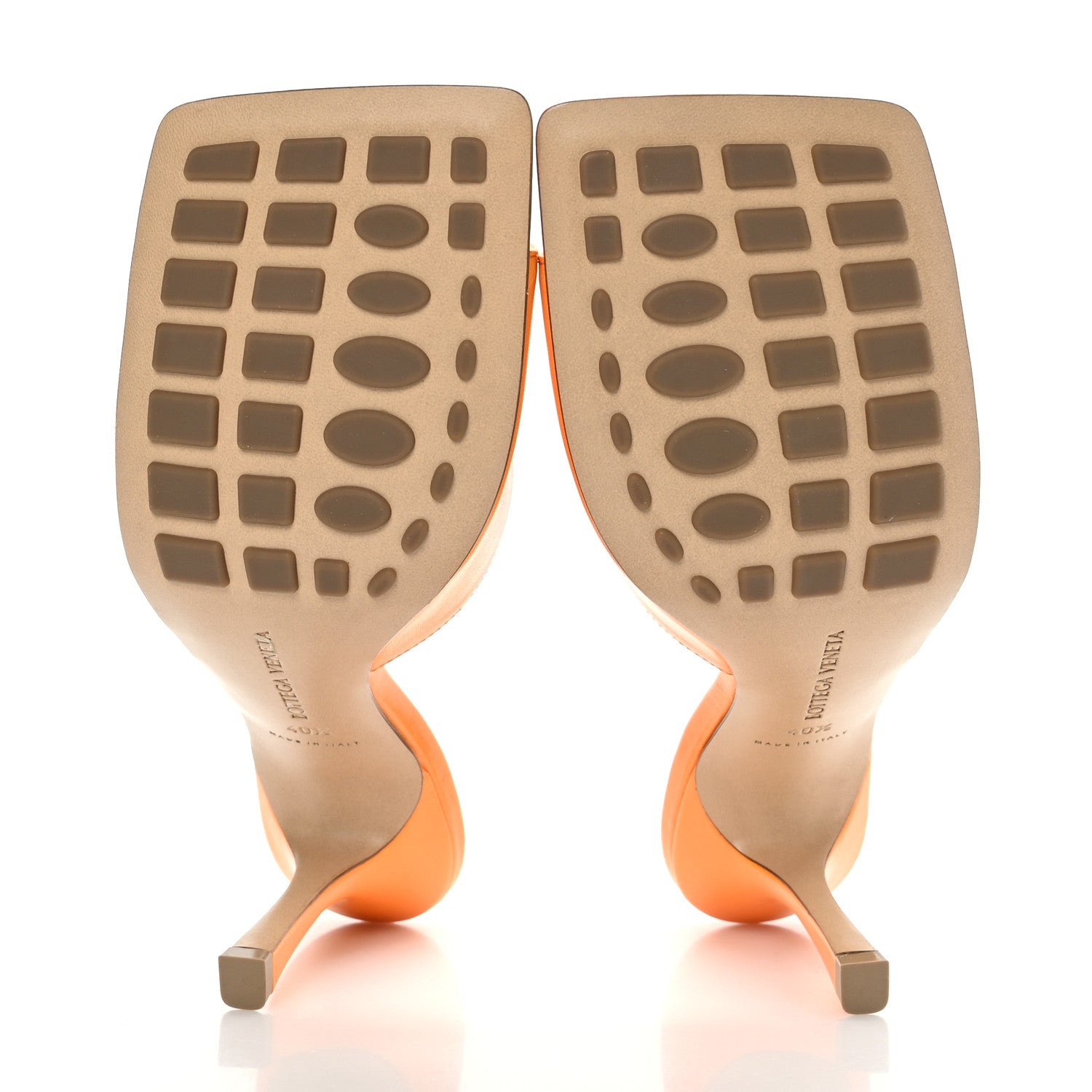 Bottega Veneta Lambskin Stretch 90mm Mule Sandals 40.5 Tangerine 5 of 8