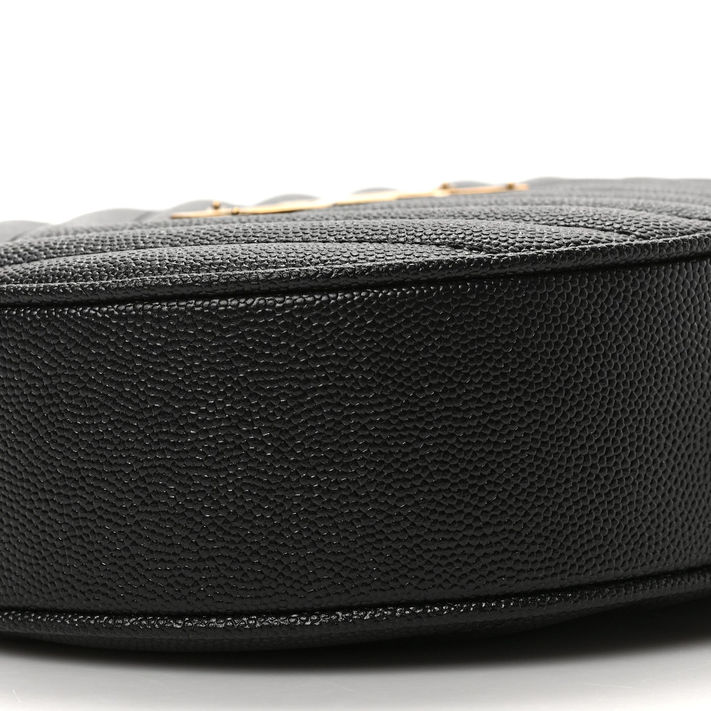 Grain De Poudre Matelasse Chevron Quilted Round Vinyle Camera Bag Black