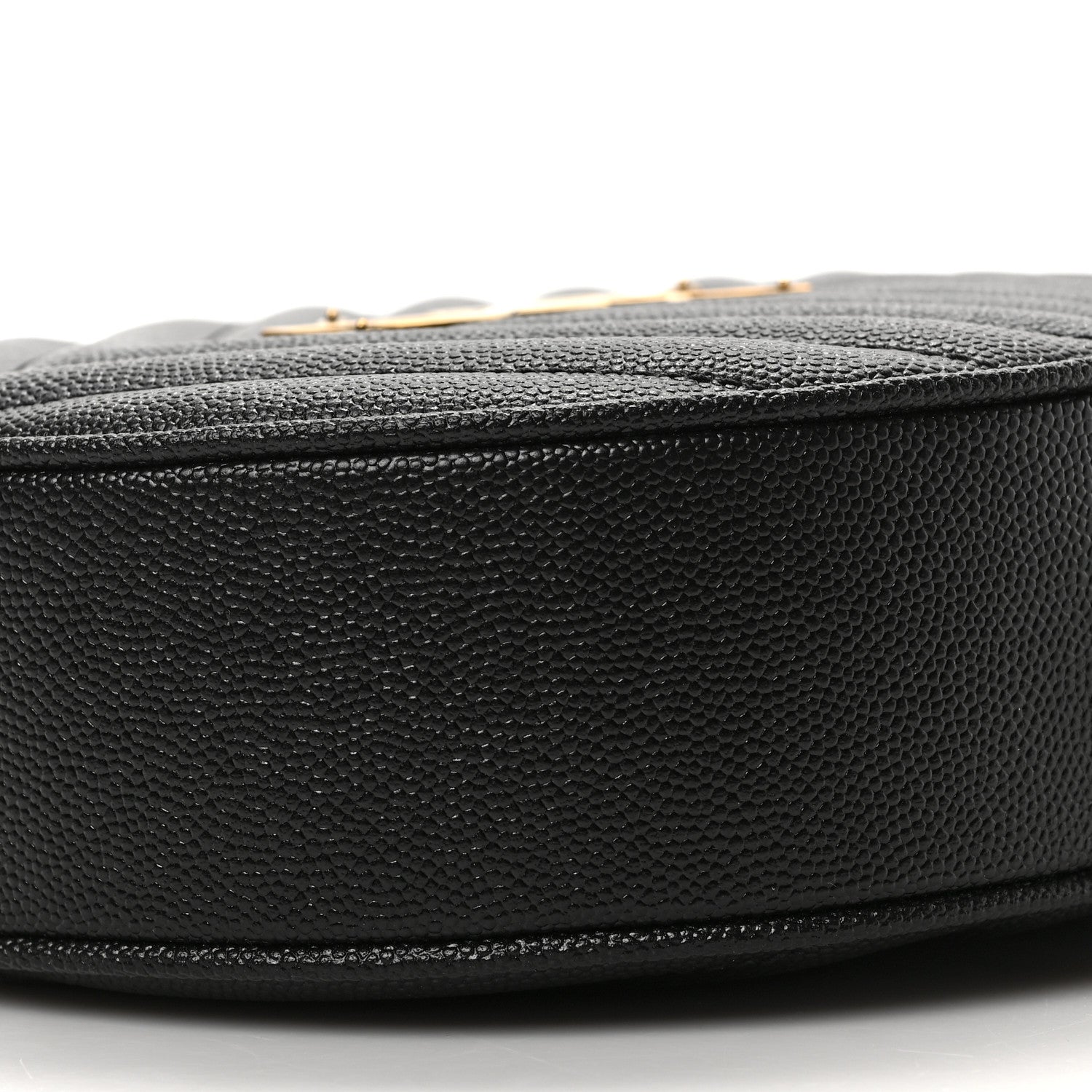 Saint Laurent Grain De Poudre Matelasse Chevron Quilted Round Vinyle Camera Bag Black 8 of 8