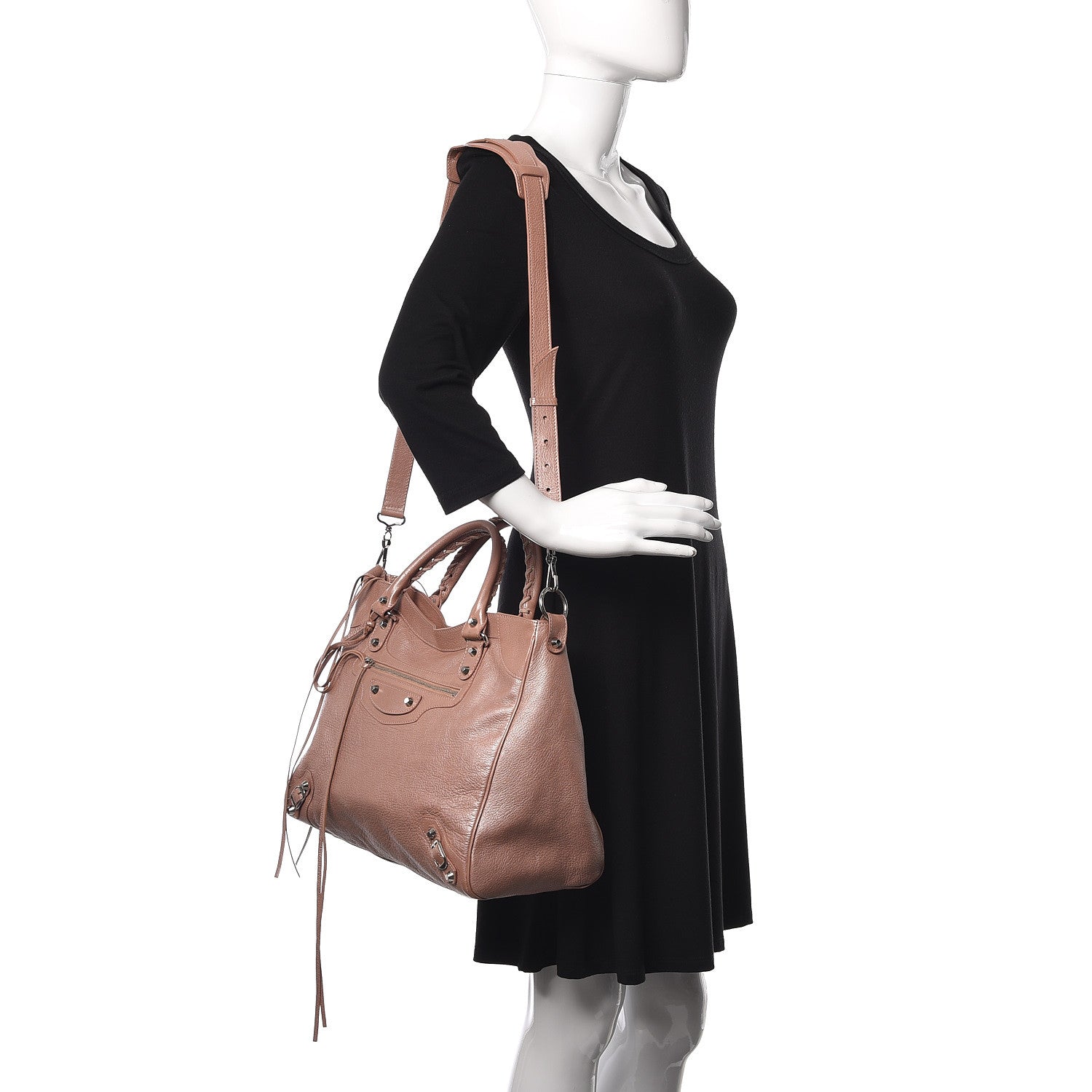 Balenciaga Pearlescent Goatskin Classic Palladium Hardware Velo Rose Rose Light 2 of 10