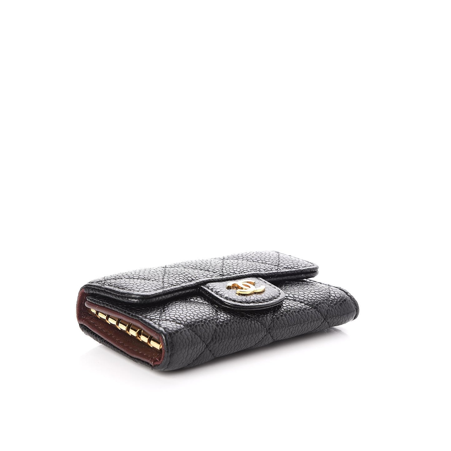 Caviar Quilted 6 Key Holder Black