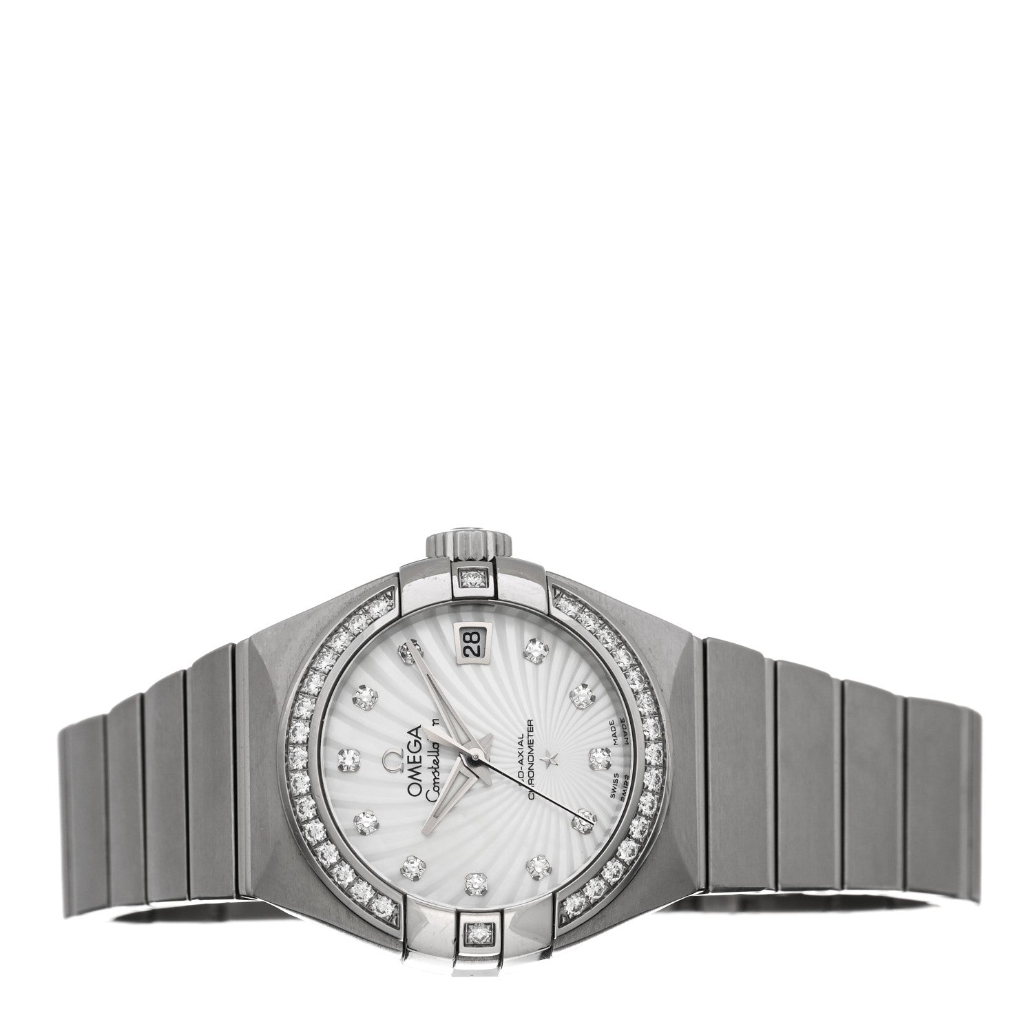 Omega Stainless Steel Diamond Bezel Mother of Pearl 27mm Constellation Automatic Watch 123.15.27.20.55.001 2 of 4