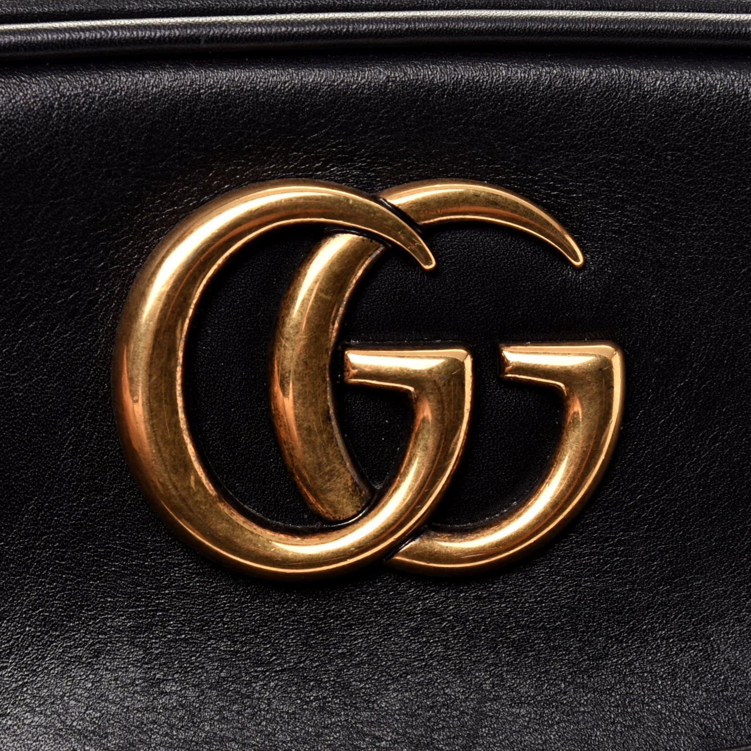 Gucci Calfskin Matelasse Medium GG Marmont Chain Shoulder Bag Black 12 of 17