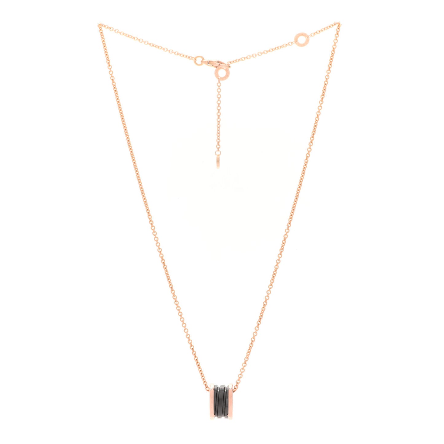18K Rose Gold Black Ceramic B.Zero1 Pendant Necklace