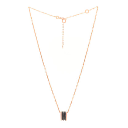 Bulgari 18K Rose Gold Black Ceramic B.Zero1 Pendant Necklace 3 of 8