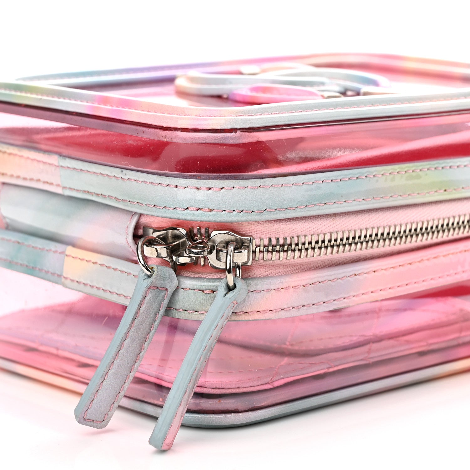 Chanel PVC Patent Calfskin Patent Lambskin Vertical Vanity Case Pink 12 of 14
