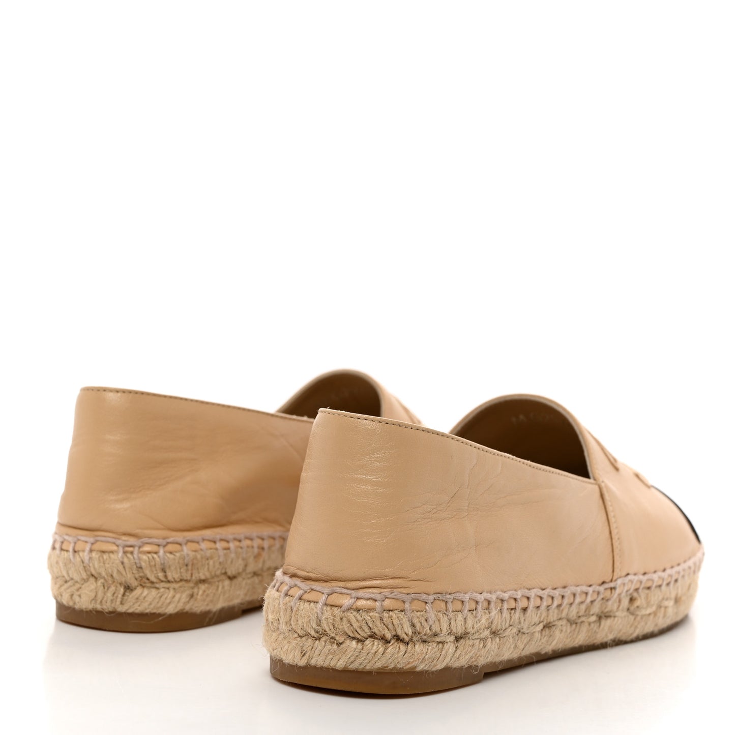 Lambskin CC Espadrilles 37 Beige Black