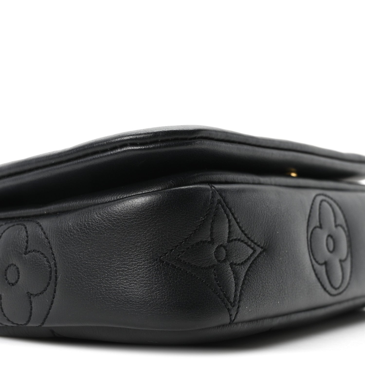 Louis Vuitton Calfskin Bubblegram Wallet On Strap Black 8 of 9