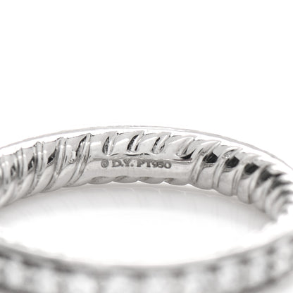 David Yurman Platinum Diamond 3mm Eden Eternity Wedding Band Ring 45 3.5 4 of 4