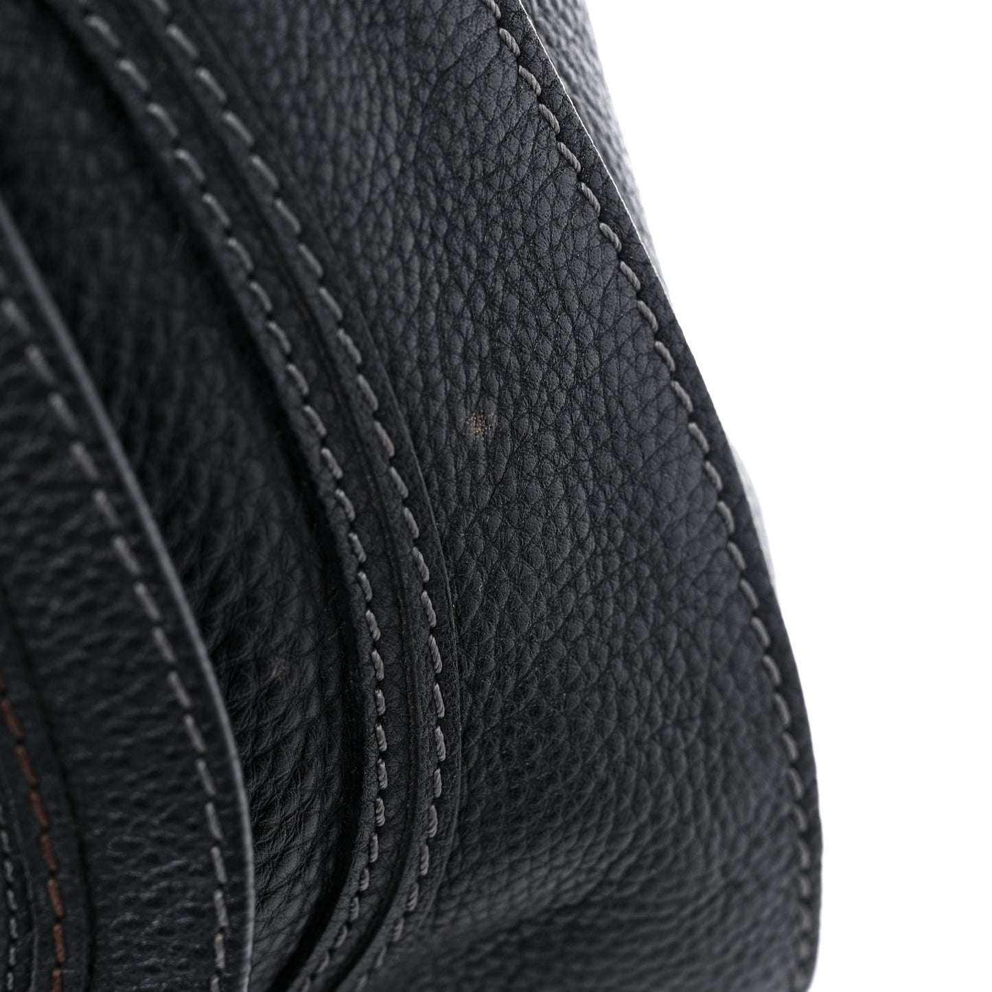 Calfskin Large Marcie Satchel Black