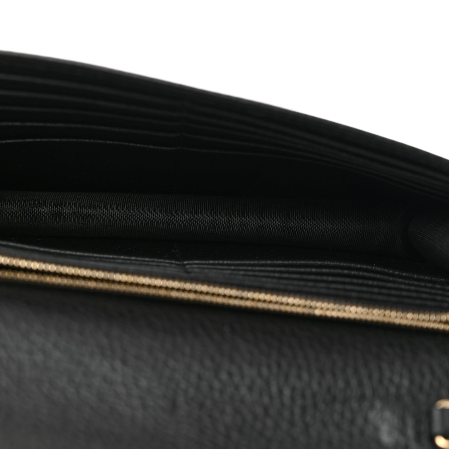 Dollar Calfskin Interlocking G Chain Wallet Black