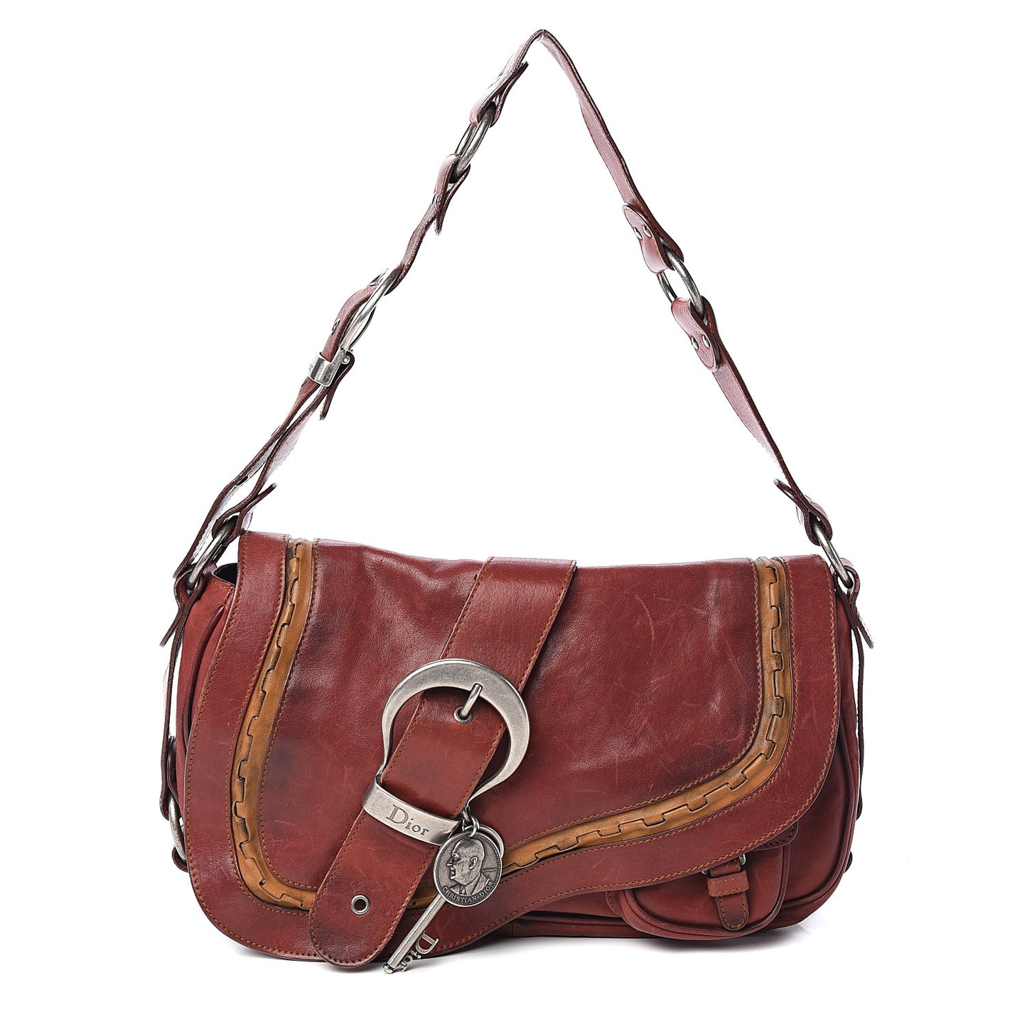 Calfskin Medium Gaucho Double Saddle Bag Red