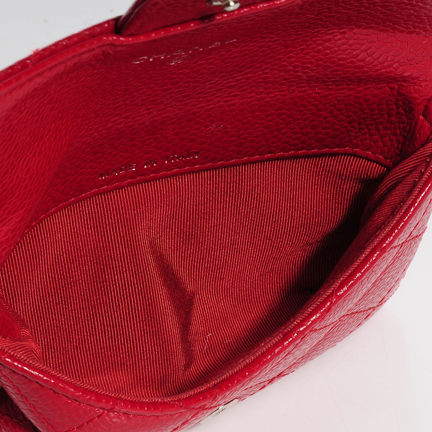 Chanel Caviar Quilted Coin Purse Red 8 of 19