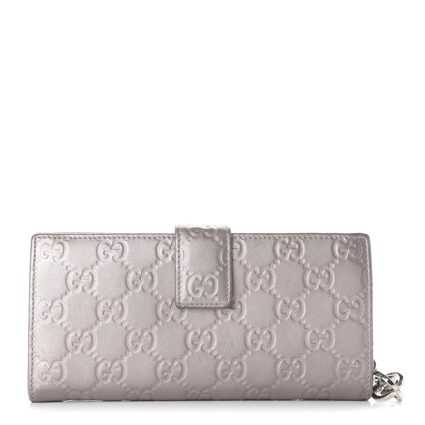 Guccissima Twins Continental Flap Wallet Silver