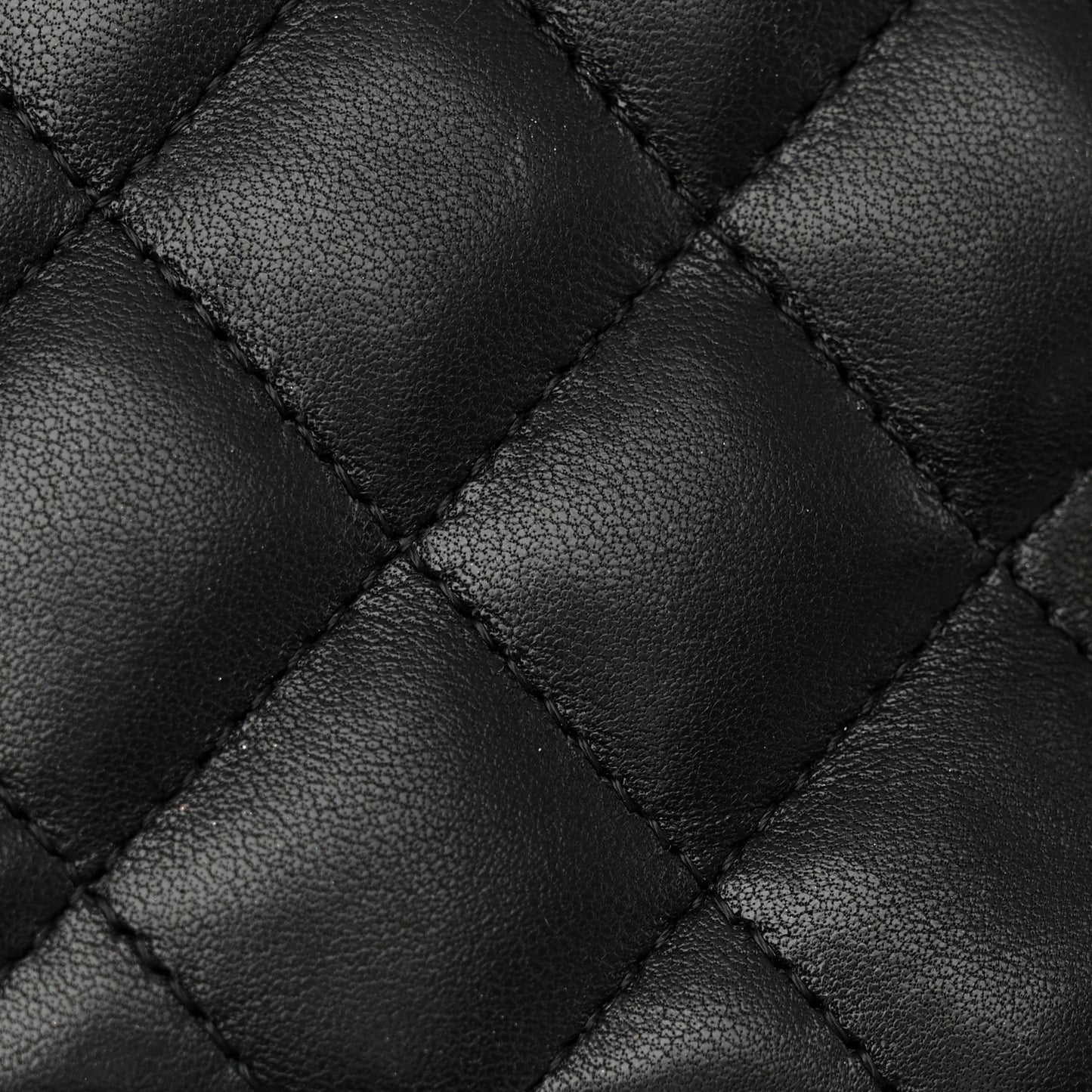 Lambskin Quilted Mini Rectangular Flap Black