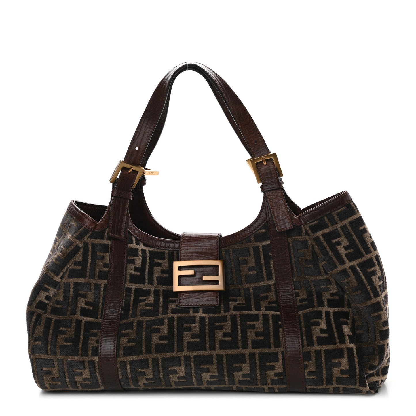Velvet Zucca Vitello Forever Shoulder Bag Fango Grigio Bruciato