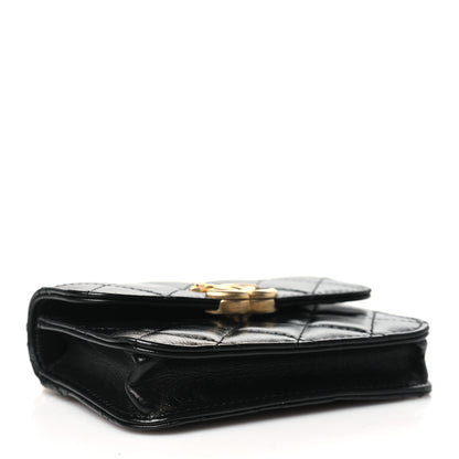 Chanel Calfskin Quilted Perfect Fit Coin Purse With Chain Black 4 of 12