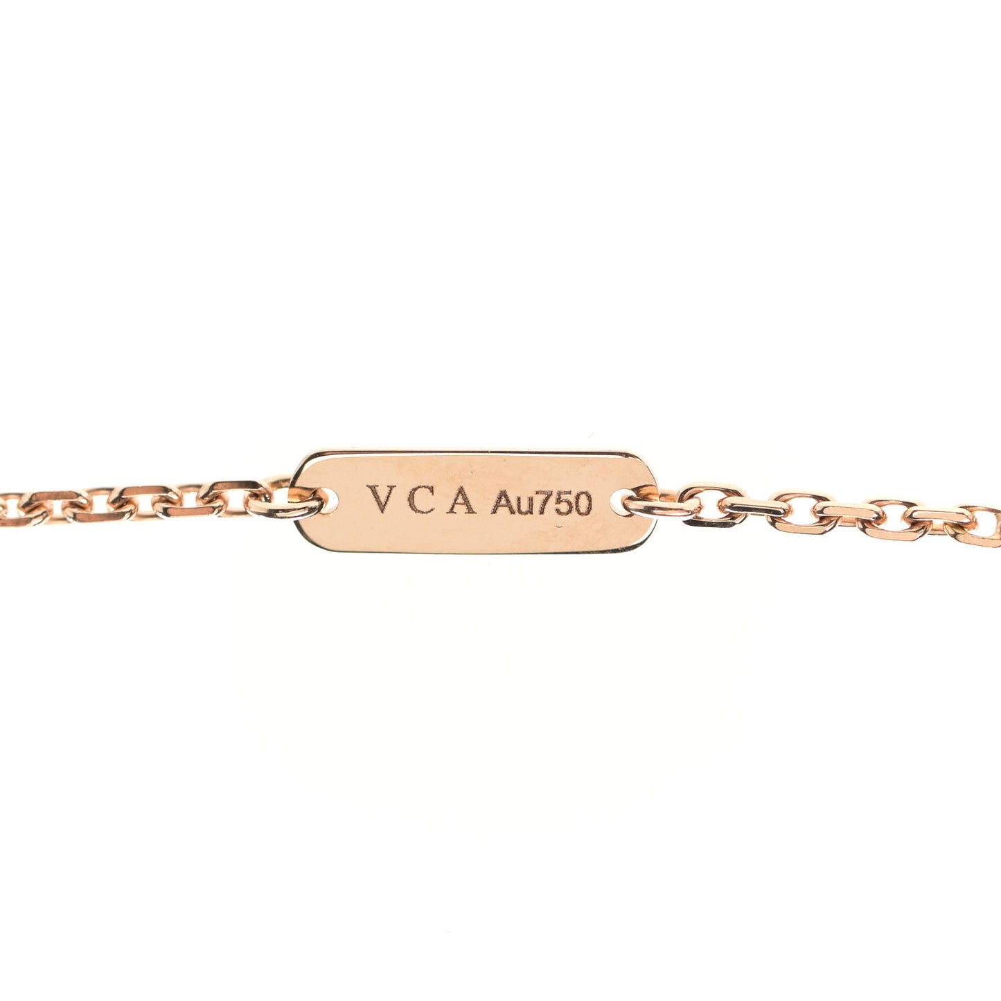 18K Rose Gold Diamond Bulls Eye Vintage Alhambra Pendant Necklace