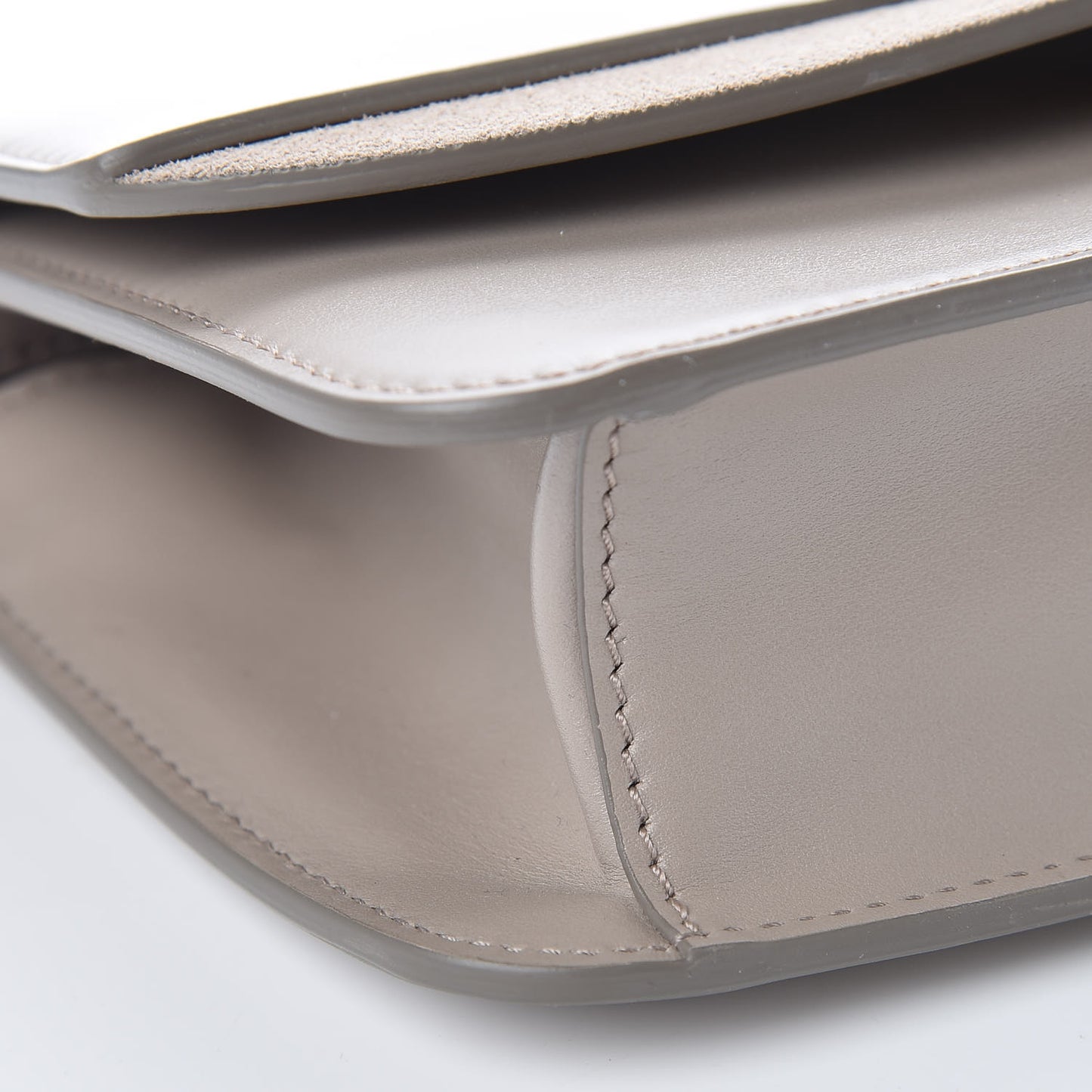Calfskin Suede C Clutch With Chain Motty Grey