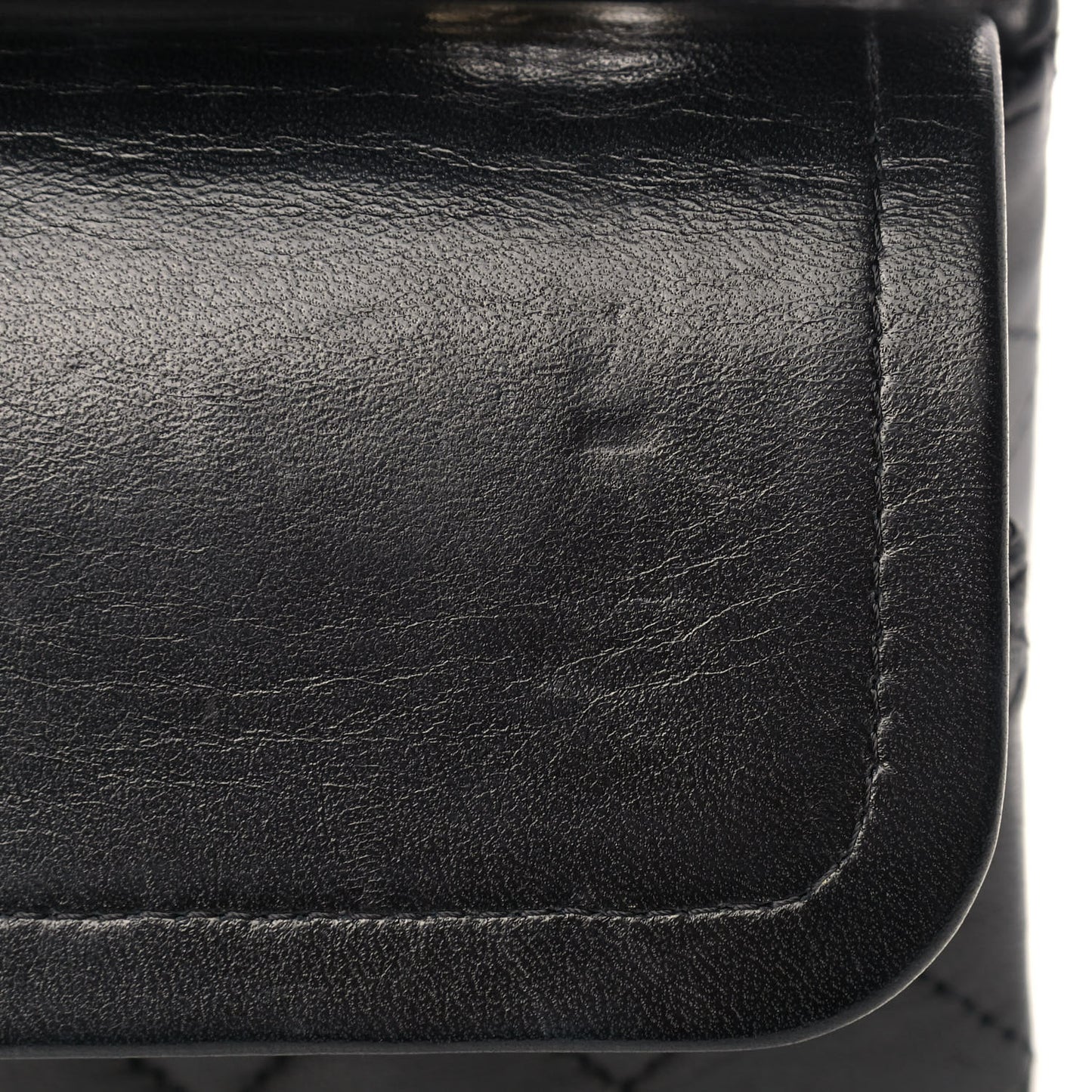 Lambskin Quilted Medium Double Flap Black