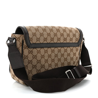 Gucci Monogram Flap Messenger Bag Beige Dark Brown 3 of 12