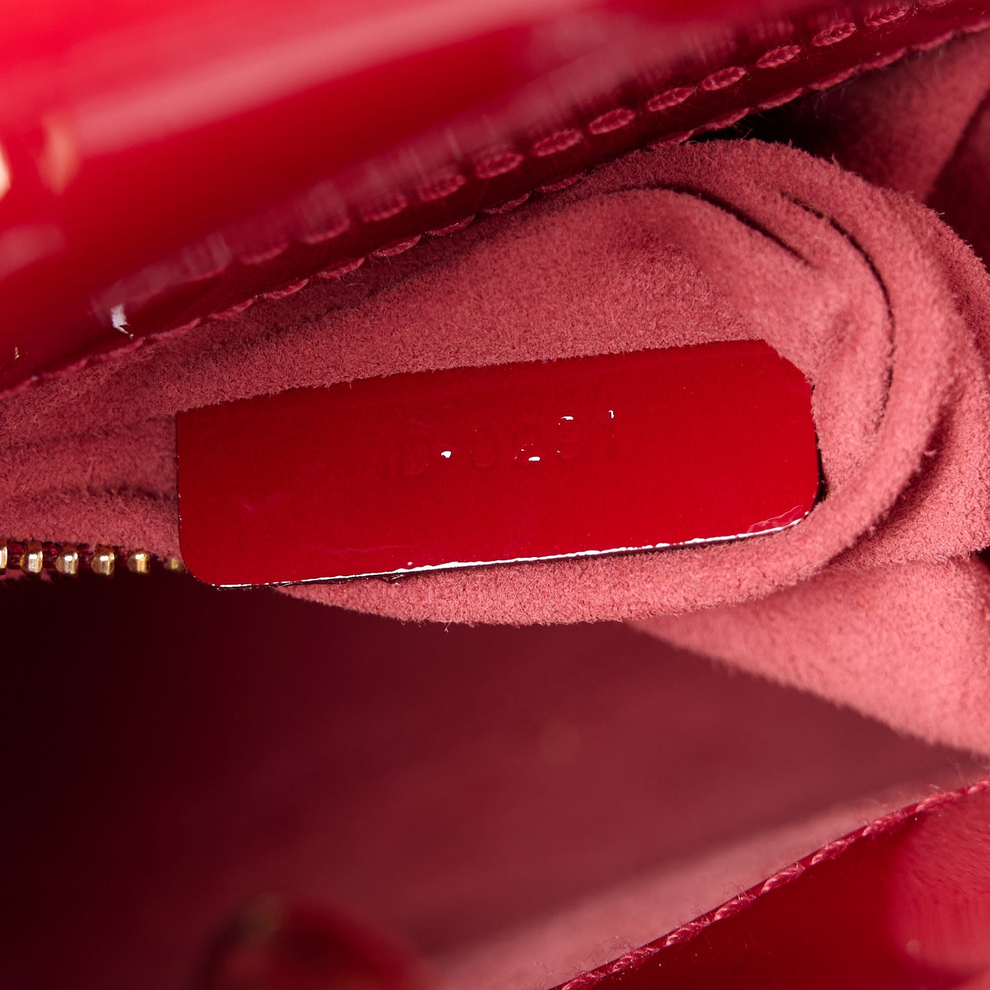 Patent Cannage Mini Lady Dior Red