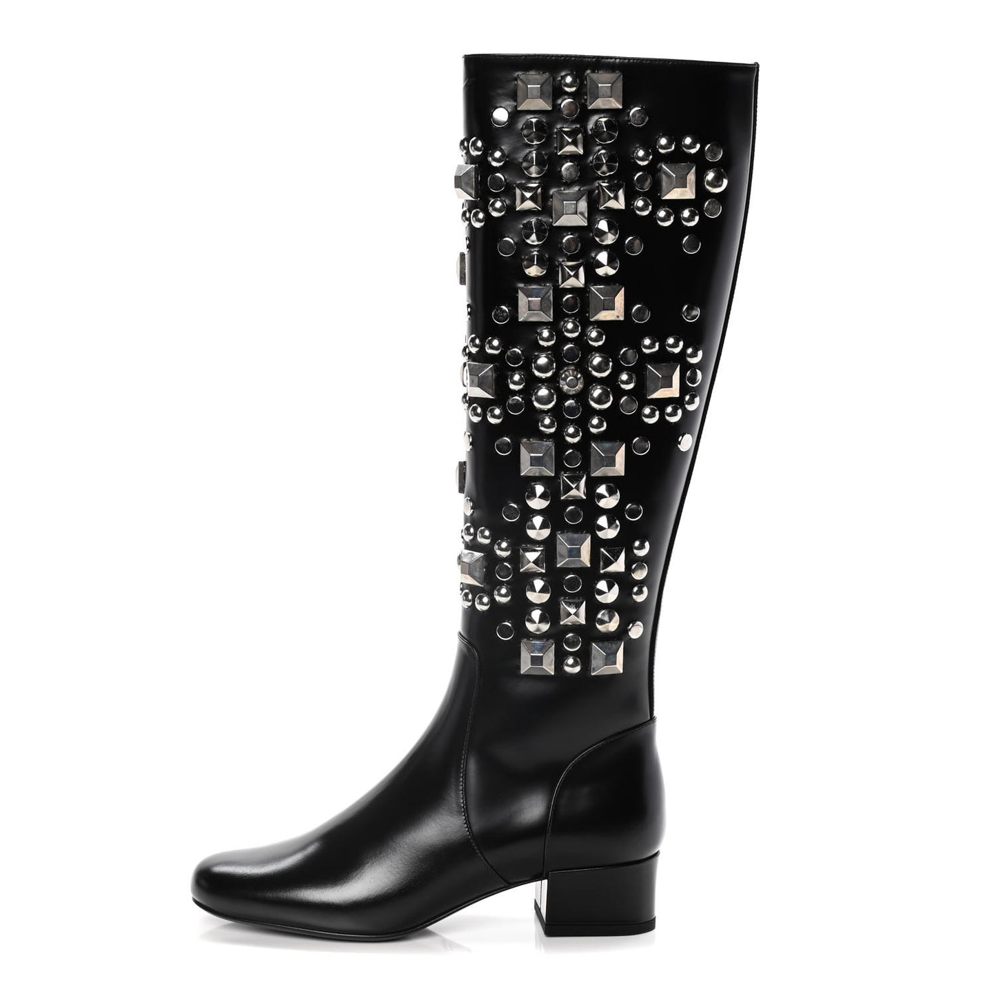 Ketta Studded Babies 40 Brod Knee High Boots 35.5 Black