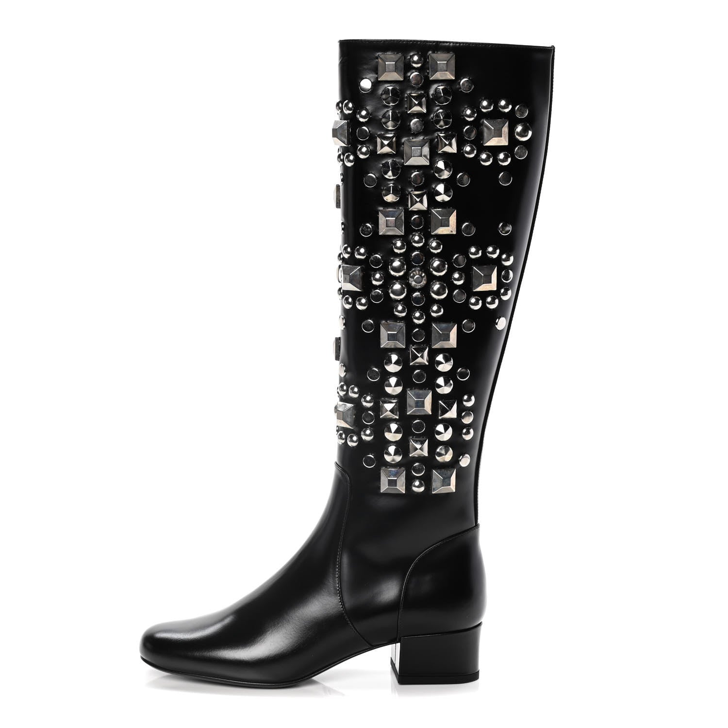 Saint Laurent Ketta Studded Babies 40 Brod Knee High Boots 35.5 Black 1 of 17