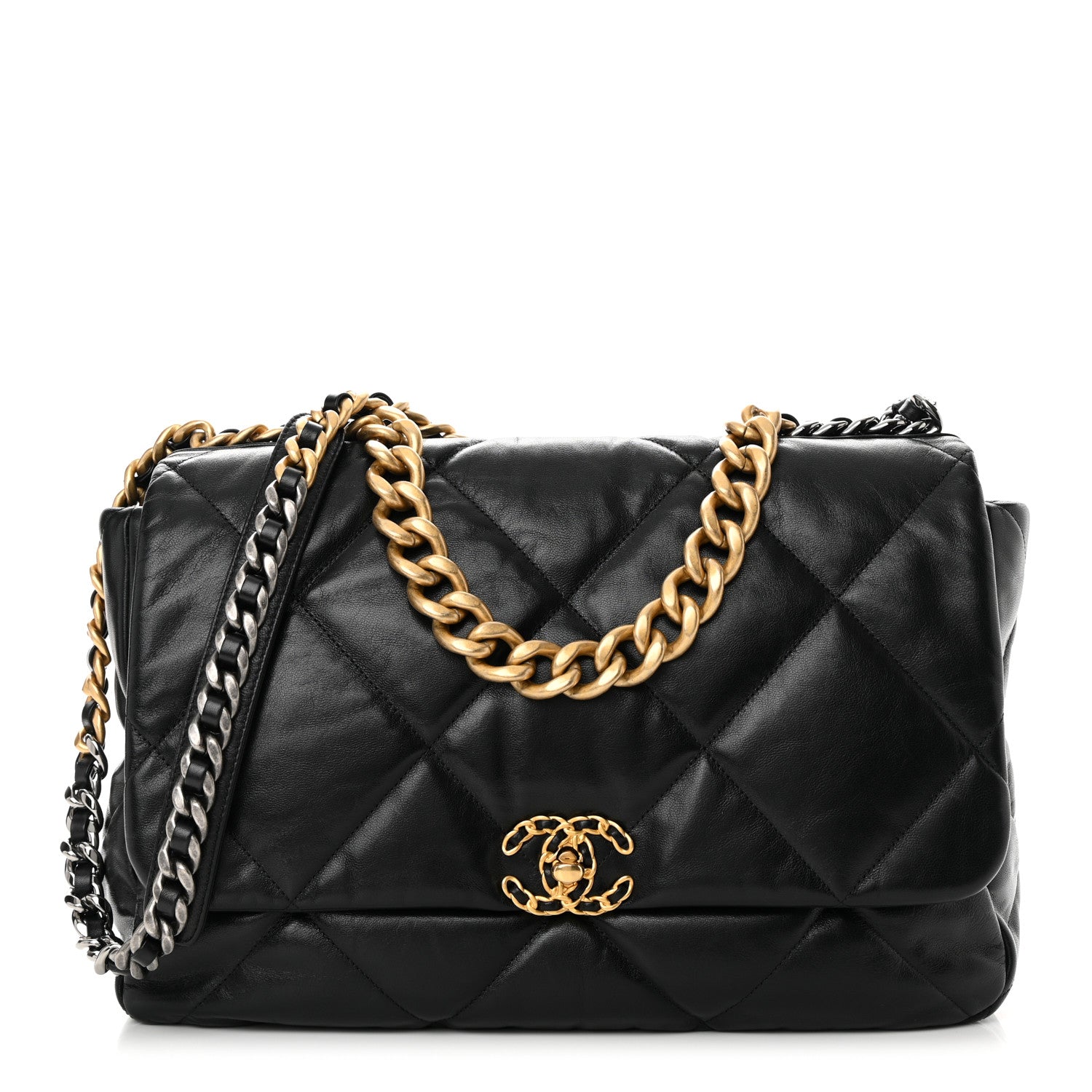 Chanel Goatskin Quilted Maxi Chanel 19 Flap Black 1 of 13