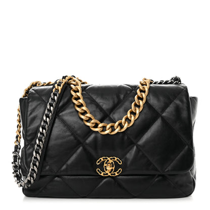 Chanel Goatskin Quilted Maxi Chanel 19 Flap Black 1 of 13