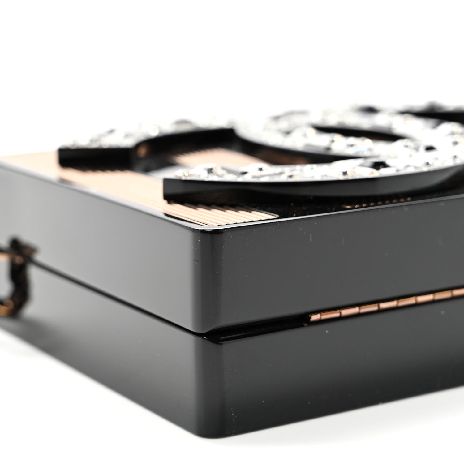 Chanel Plexiglass Crystal CC Minaudiere Clutch Black Copper 9 of 11