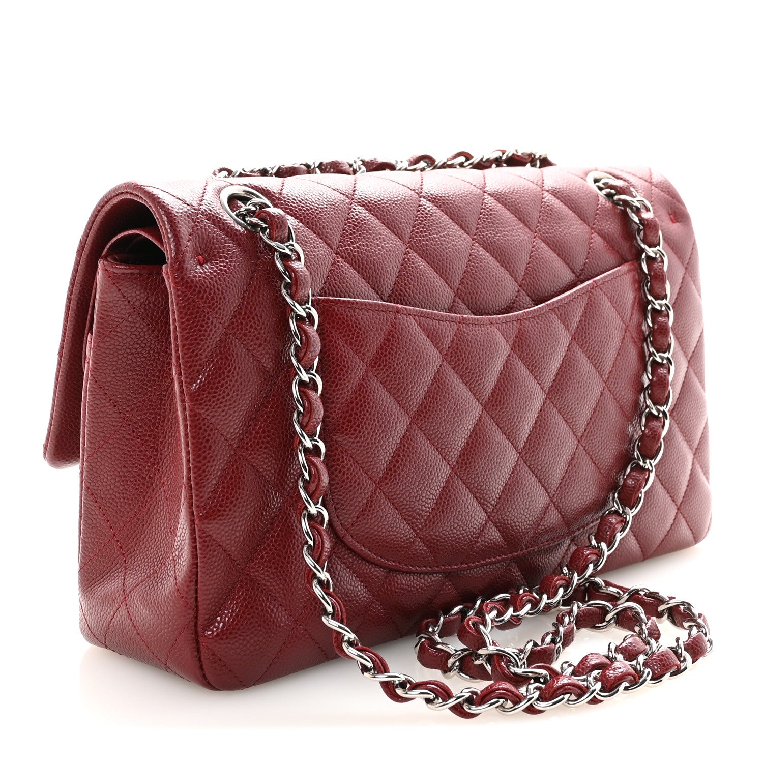 Chanel Caviar Quilted Medium Double Flap Burgundy 2 of 10