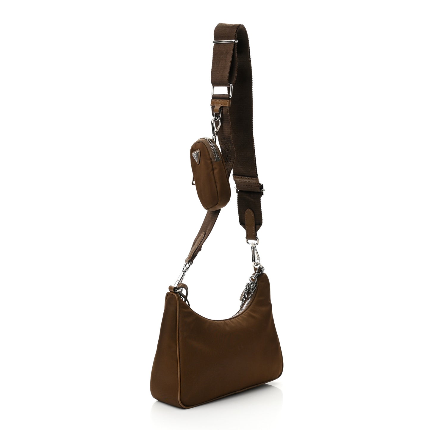 Tessuto Nylon Saffiano Re-Edition 2005 Shoulder Bag Cacao