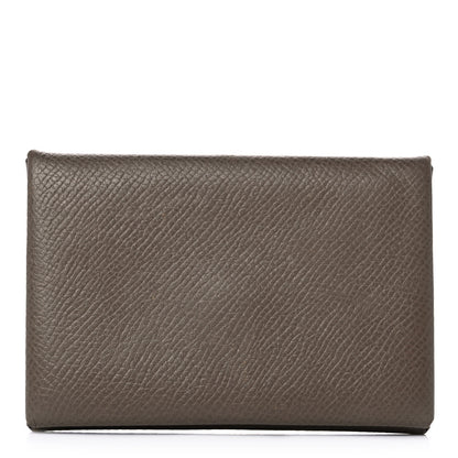 Hermes Epsom Calvi Card Case Etoupe 1 of 10