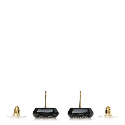 Chanel Enamel Strass CC Earrings Black 3 of 5