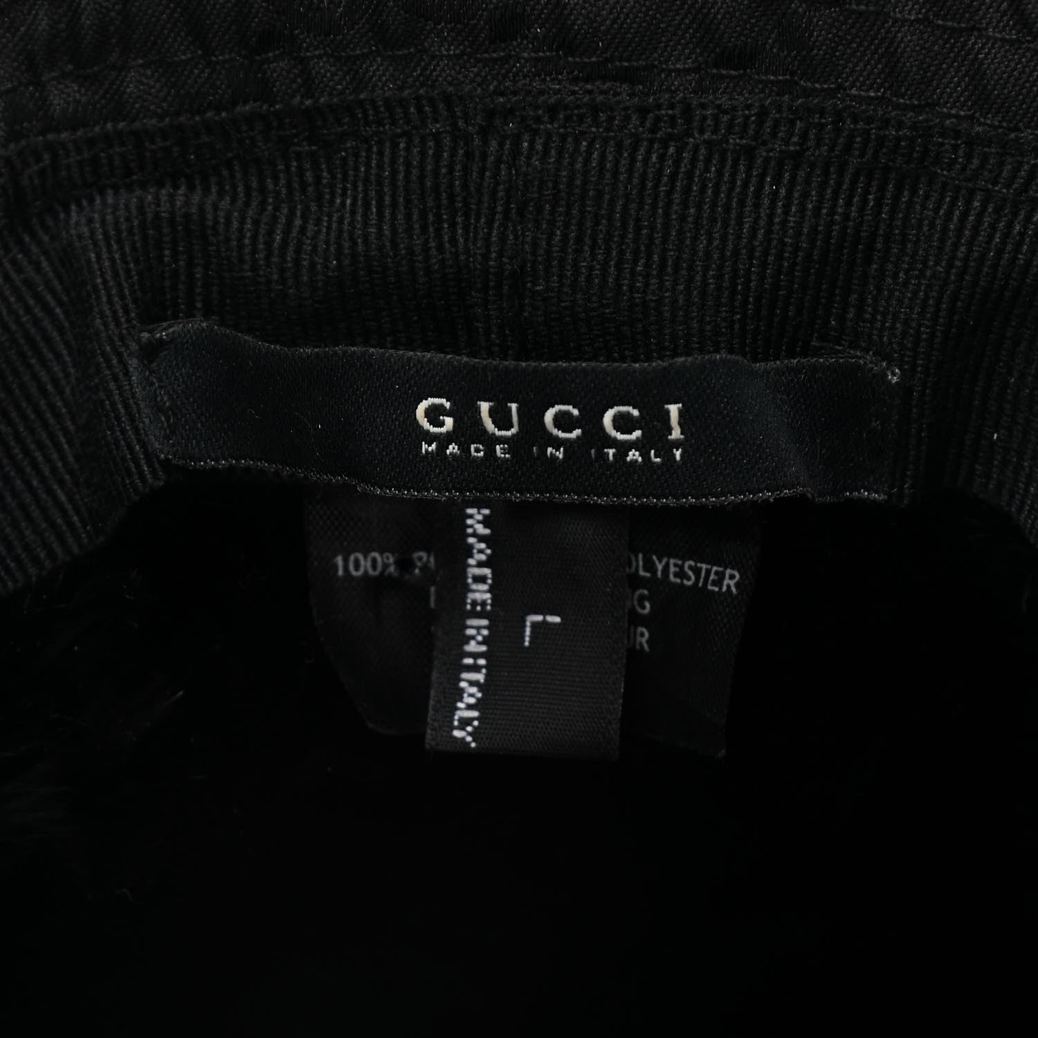 Gucci Nylon Lapin Fur Monogram Bucket Hat L Black 5 of 8