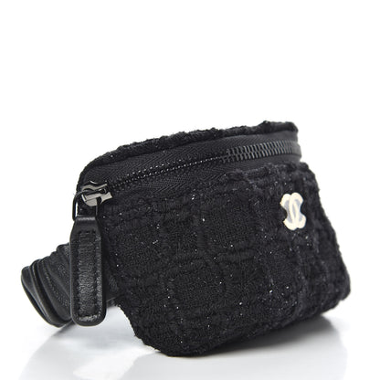Chanel Tweed Lambskin Quilted Arm Coin Purse Black 4 of 7