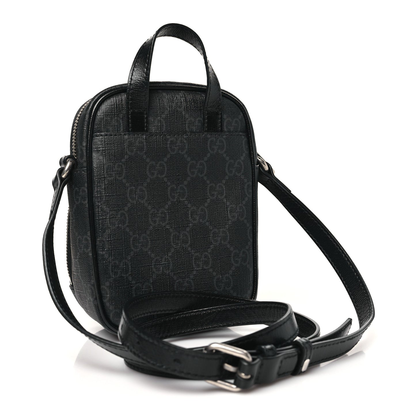 GG Supreme Monogram Azalea Calfskin Mini Retro Interlocking G Bag Black
