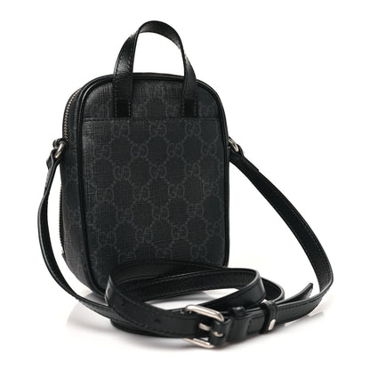 Gucci GG Supreme Monogram Azalea Calfskin Mini Retro Interlocking G Bag Black 3 of 10