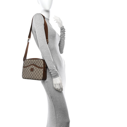 Gucci GG Supreme Monogram Azalea Calfskin Retro Interlocking G Messenger Shoulder Bag Beige Ebony Brown Sugar 2 of 10