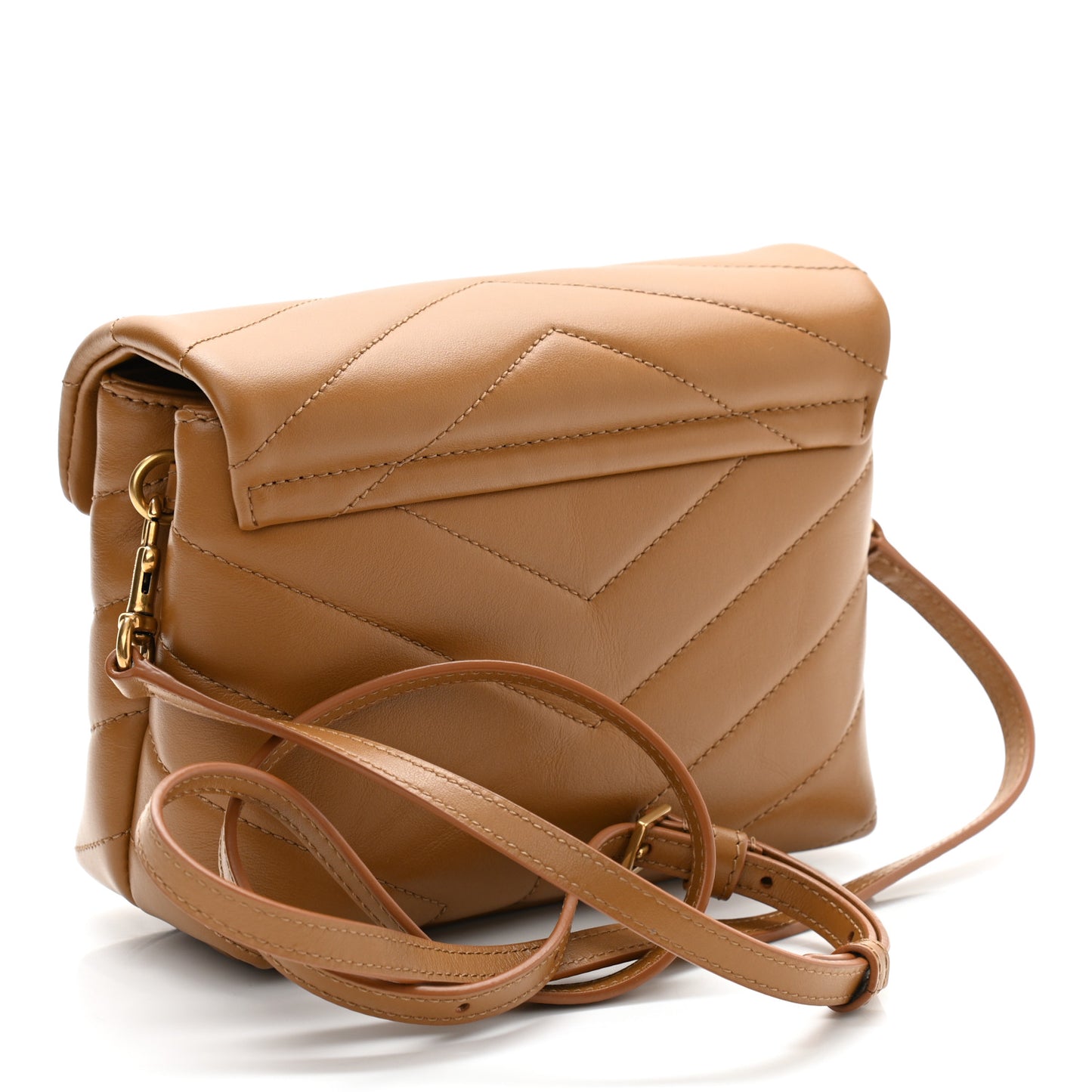 Calfskin Y Quilted Monogram Toy Loulou Crossbody Bag Dark Natural