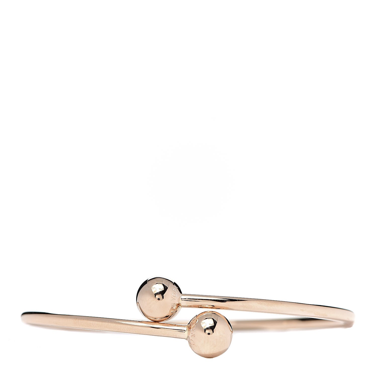 Tiffany 18K Rose Gold 8mm HardWear Ball Bypass Bracelet 1 of 5