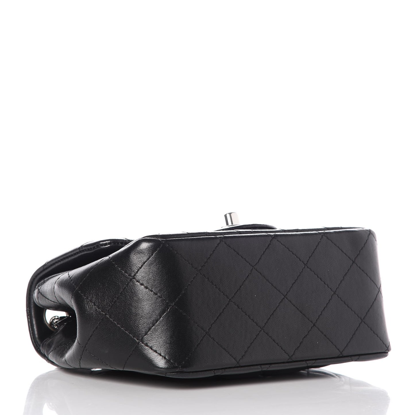 Lambskin Quilted Mini Square Flap Black